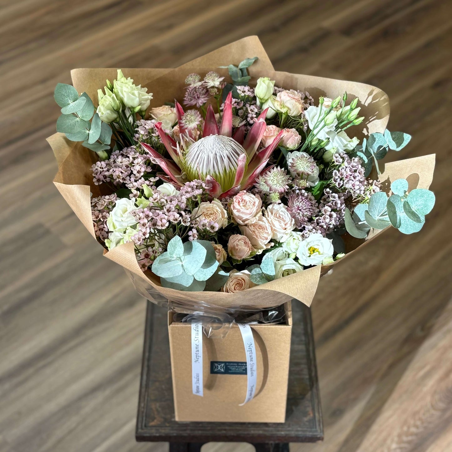 Pale pink lilac peach white pastel flowers bouquet roses floral arrangement delivery