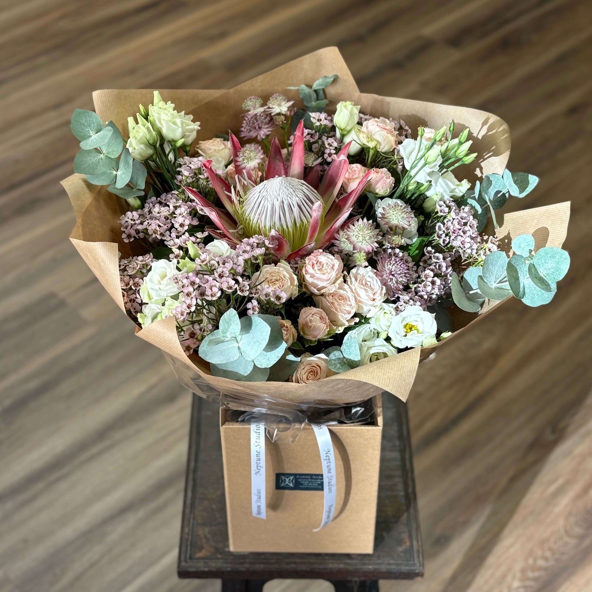 Pale pink lilac peach white pastel flowers bouquet roses floral arrangement delivery